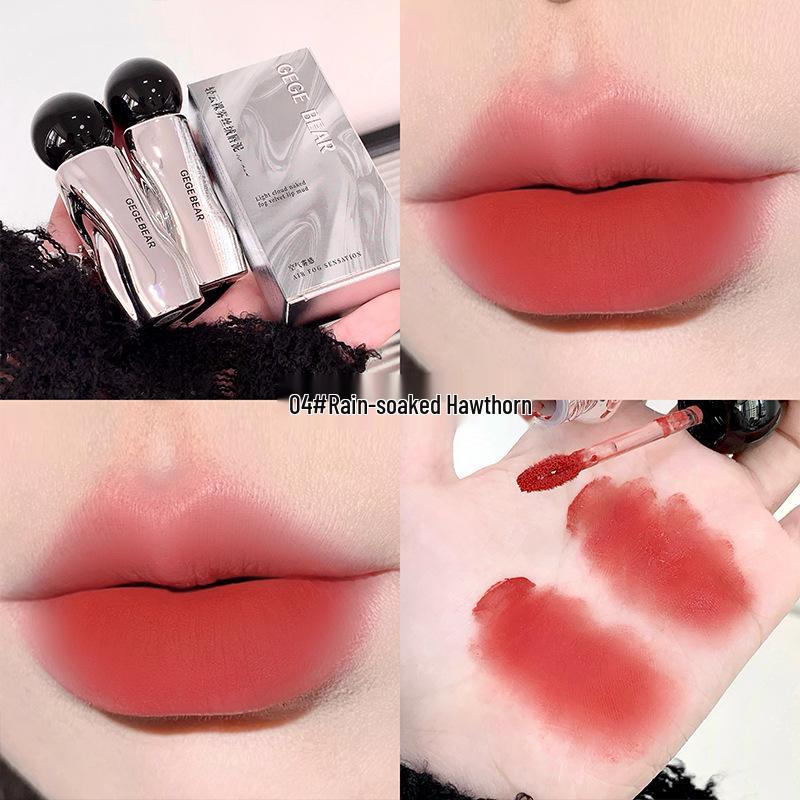 Gege Bear Light Cloud Velvet Lip Mud: Long-Lasting Matte Mist Lipstick for Student Parties