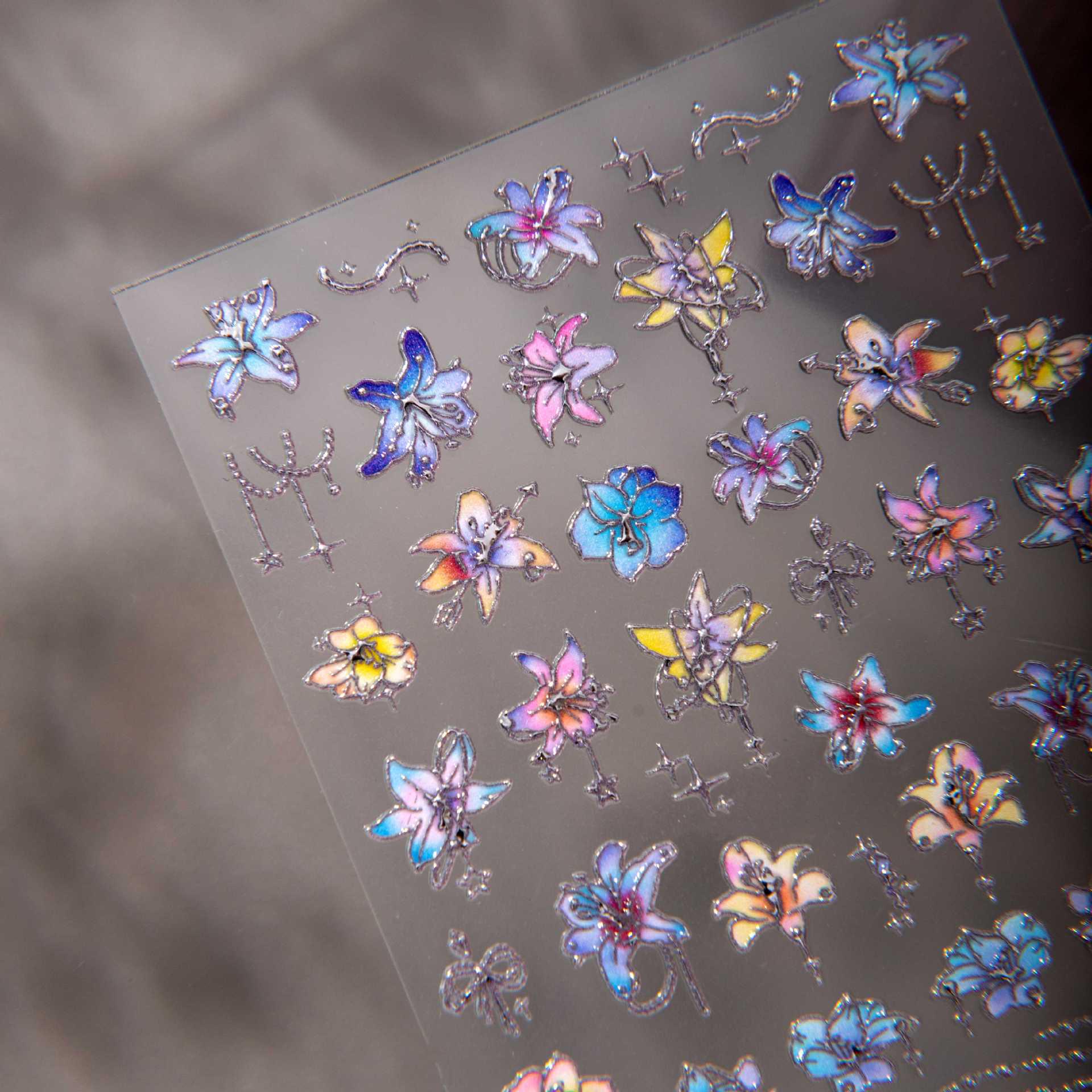 Cyansea Dreamy Colorful Floral Nail Art & DIY Phone/Tablet Stickers CL-818-04