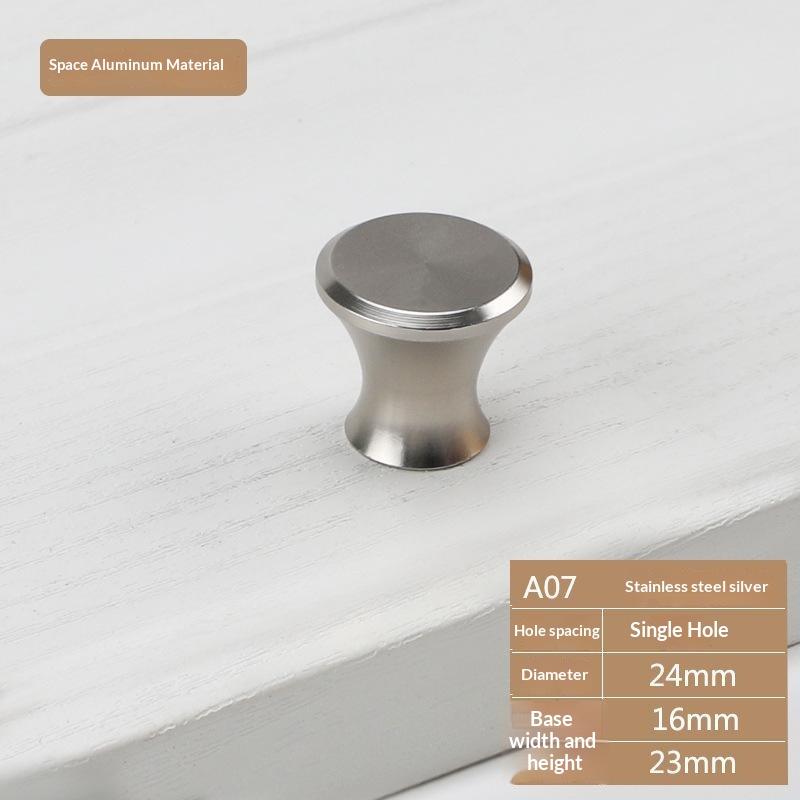 Home Decoration Silver Aluminum Single Hole Handle Modern Wardrobe Drawer Round Knob Kitchen Cabinet Furniture Small Door Handle