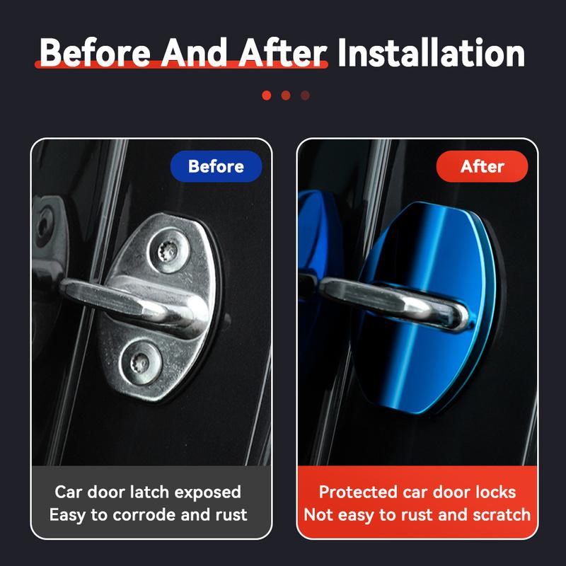 Car Door Lock Decoration Protection Cover Flags Emblem Stainless Steel Case For VW Volkswagen Taigo   Accessories