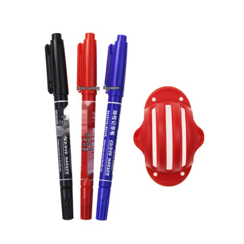 Golf Ball Line Marker 3-Piece Set with Dual-Ended Pen