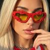 Personality avant-garde pioneer sunglasses men, dark American handmade venom party styling glasses trendy sunglasses women