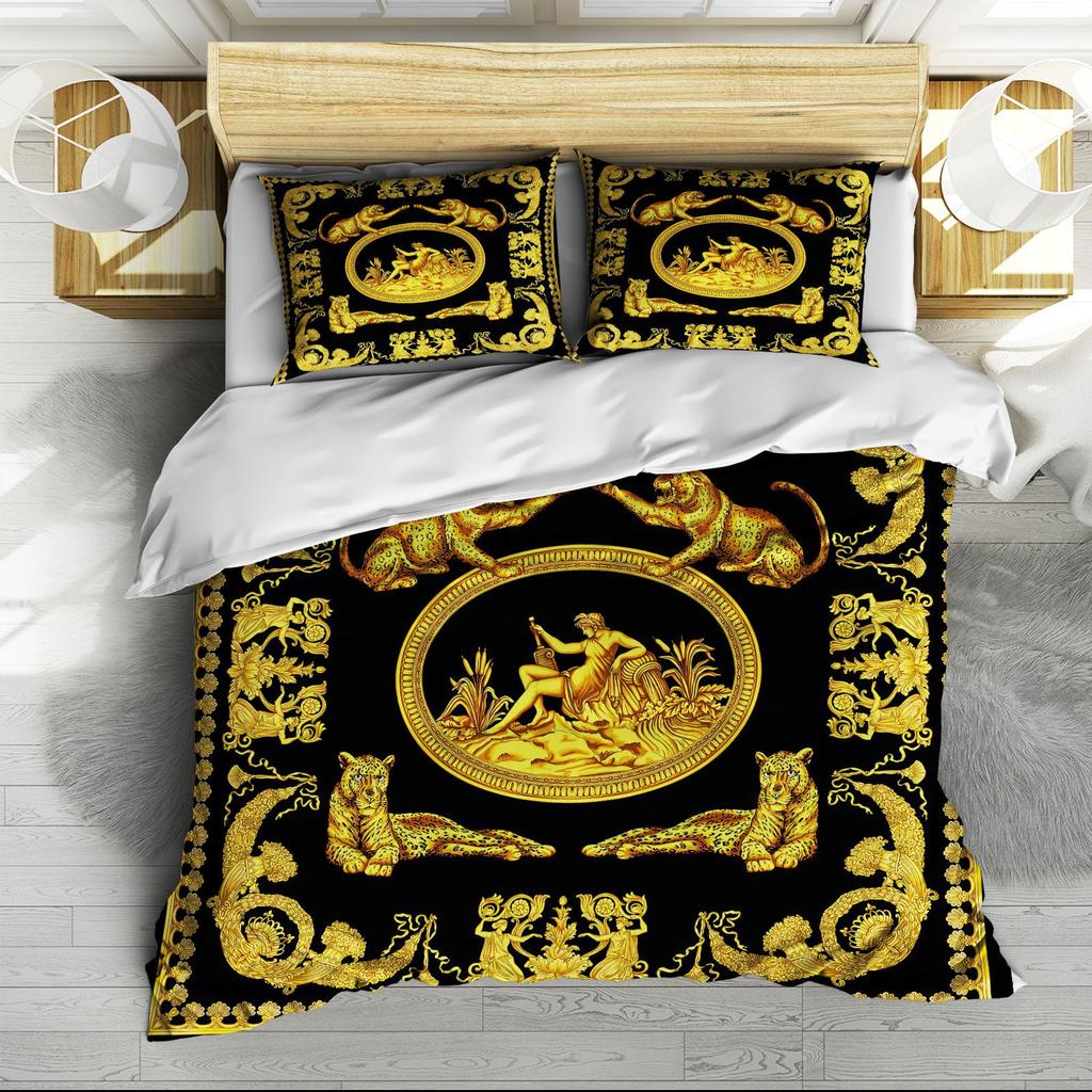 3D Digital Printing Three-Piece Quilt Cover Bed Sheet Kit