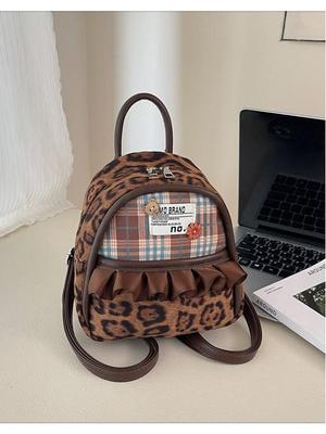 Trendy Leopard Print Women's Mini Backpack - 2025 Autumn/Winter Versatile Fashion Commuter Bag