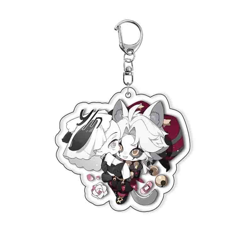 Spiel The Freak Circus Pierrot Harlekin Cosplay Schlüsselanhänger Acryl Joker Clown Schlüsselring Schlüsselkette Tasche Schmuck Dekoration Requisiten