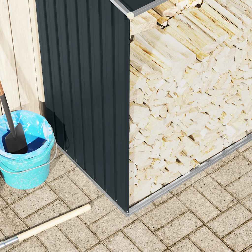vidaXL Brennholzlager Verzinkter Stahl 330x84x152 cm Anthrazit