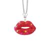 Bling Lip Diamond Crystal Rear View Mirror Charm Car Interior Decoration Pendant Fashionable Rear Mirror Charm for Women