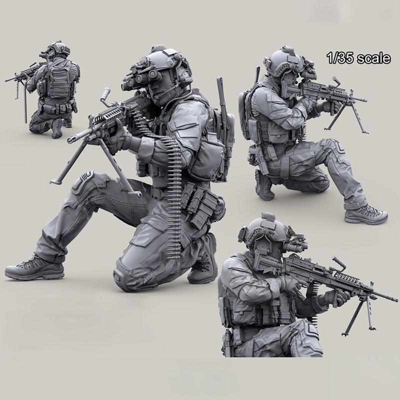 1/35 Resin Model Figure Kits GK  Six People No MotorcycleMilitary Theme Unassembled And Unpainted 136RBL