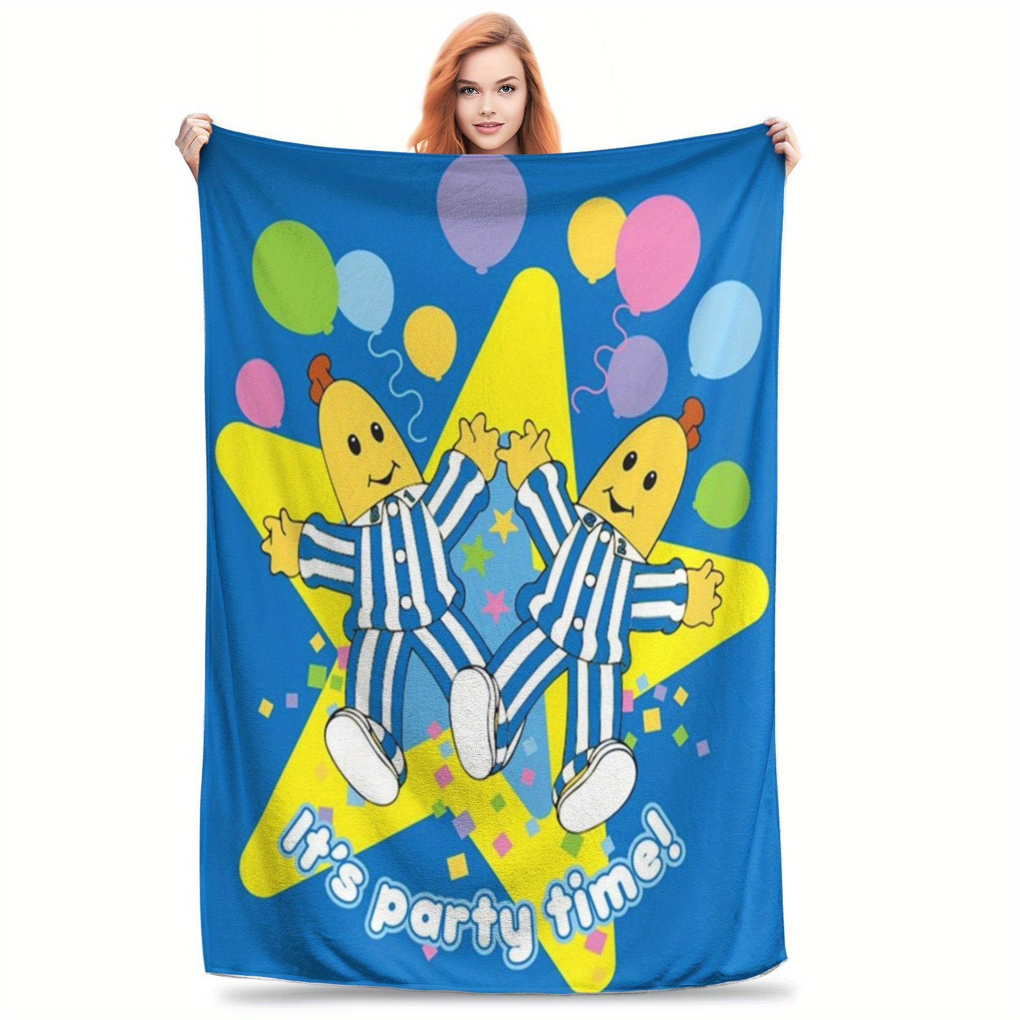 

Banana Pajama Party Flannel Throw Blanket Soft Cartoon Design All Season Cozy Comfort for Playful Decor Gift 30x40in