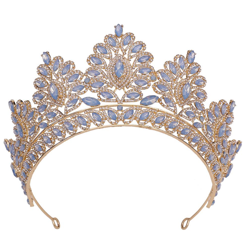 Atmospheric Wedding Headwear Large Crown Baroque New Retro Rhinestone-encrusted Hair Accessories Bridal Crown