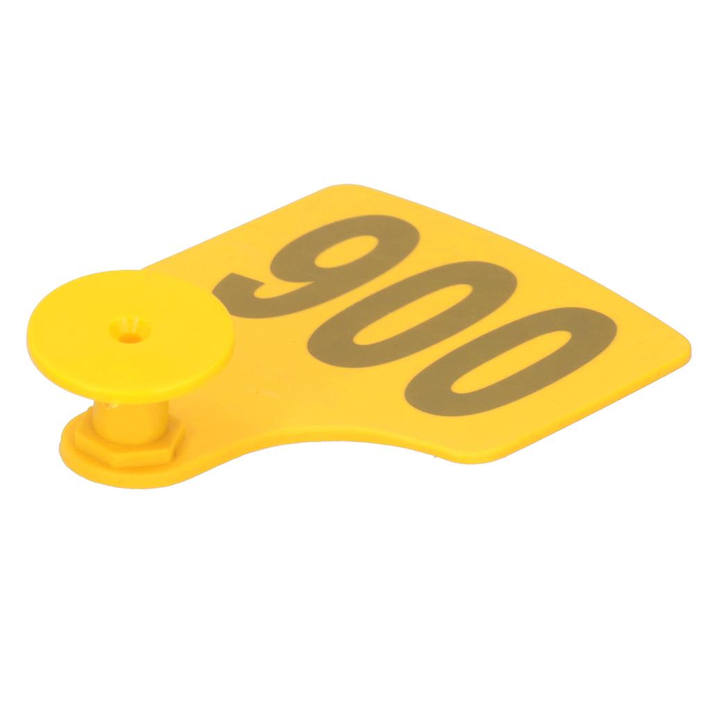 100PCS Cow Cattle Ear Tag Signs with Numbers Farm Animal Identification Card SuppliesYellow