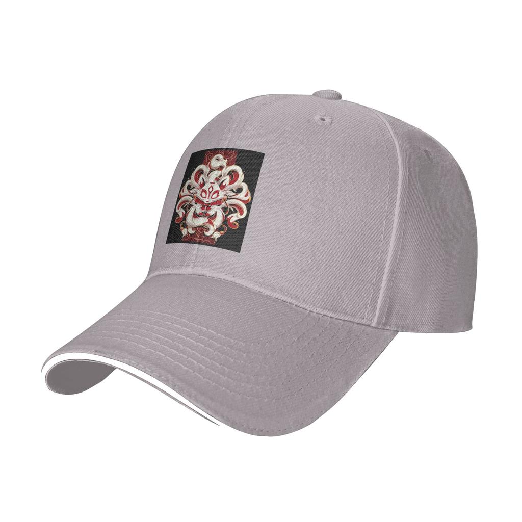 Fox Spirit Kitsune Japanese Kabuki Cap Casual Baseball Caps Adjustable Hat Hip Hop Summer Unisex Baseball Hats Customizable