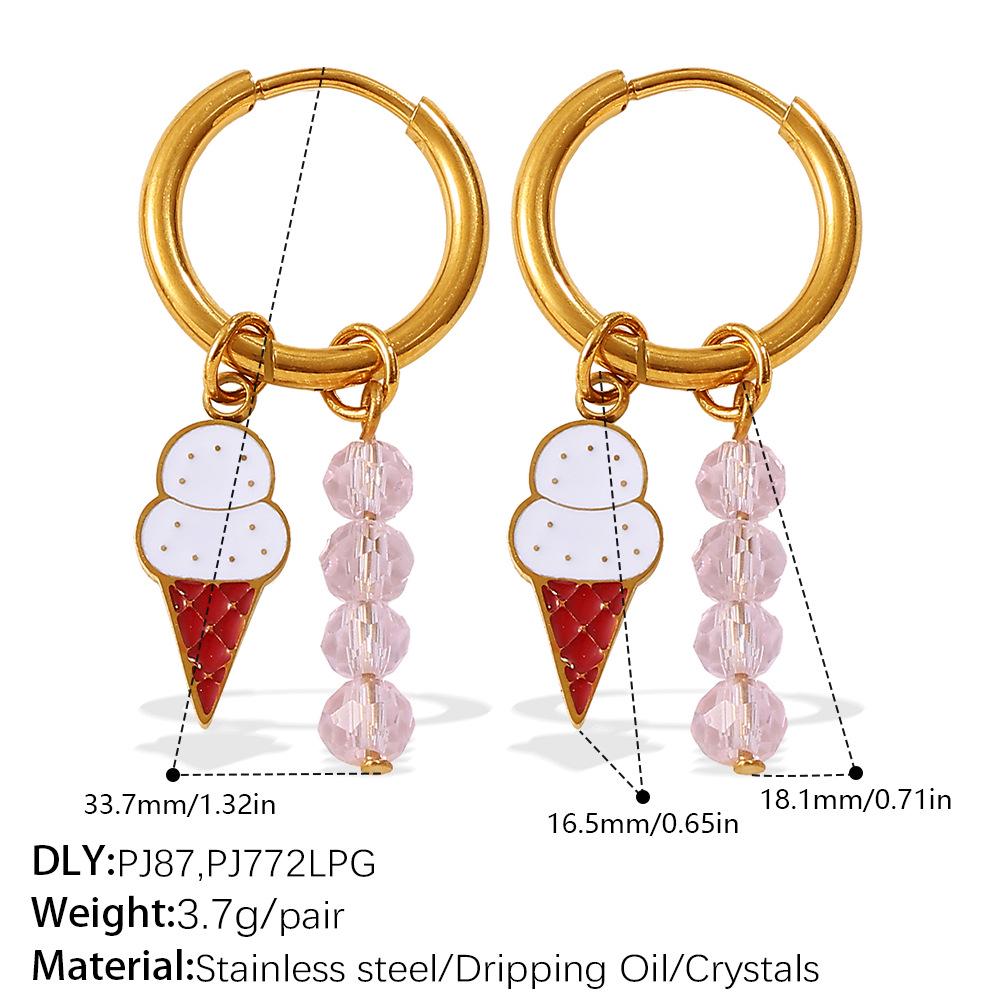 2025 DIY Christmas Style 18K Gold Plated Stainless Steel Pendant Earrings for Women