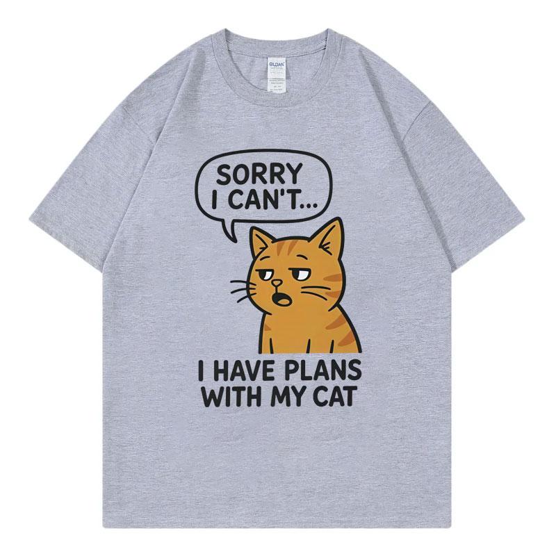 Comfy Cat Lover Funny T Shirt Men Women Clothing High Quality Fashion Oversized Tshirt Summer Casual Cotton Tshirts Streetwear