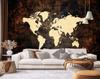 Wallpaper World Map in Brown