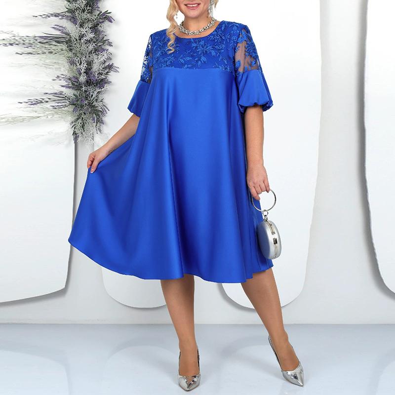 Women Dress Summer Short Sleeve Embroidery Woman Long Dresses Casual O-neck Big Size Dresses