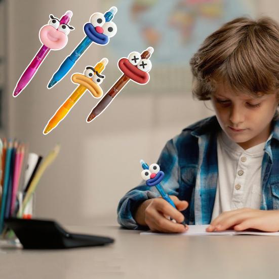 Cute Large Mouth Gel Pen Cartoon Ballpoint Pens Comfortable Grip Colorful Writing Pen for School Office Party
