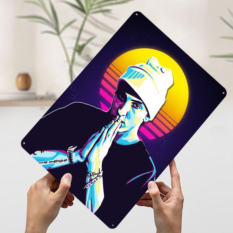 

Eminem Retro Portrait Metal Poster Customized Wall Art Retro Vintage Tinplate Signs for Decoration Garage Decorations Home Decor 7.9x11.8In(20x30cm)