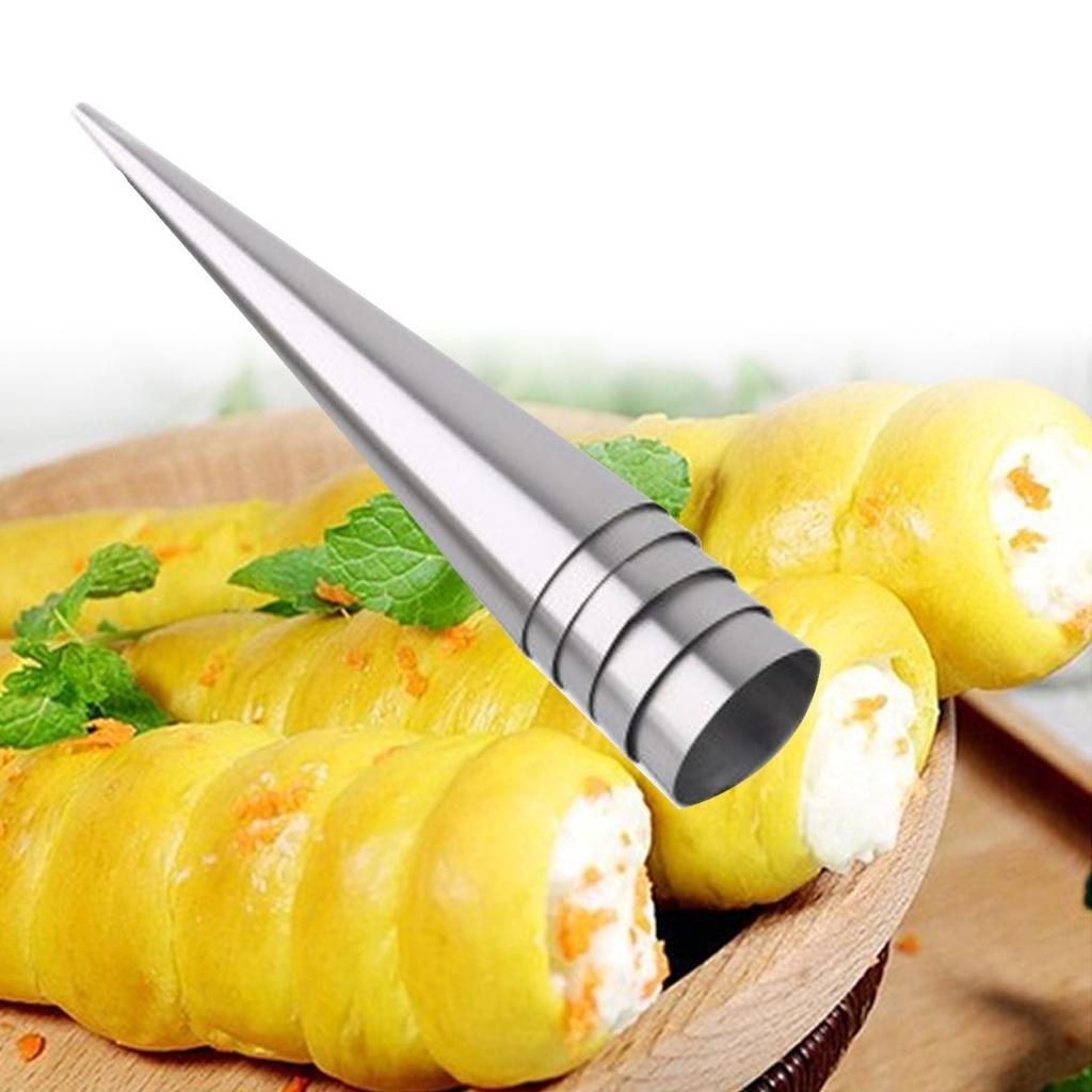 3pcs /Lot Baking Cones Stainless Steel Spiral Croissant Tubes Horn Bread Pastry Making Cake Mo
