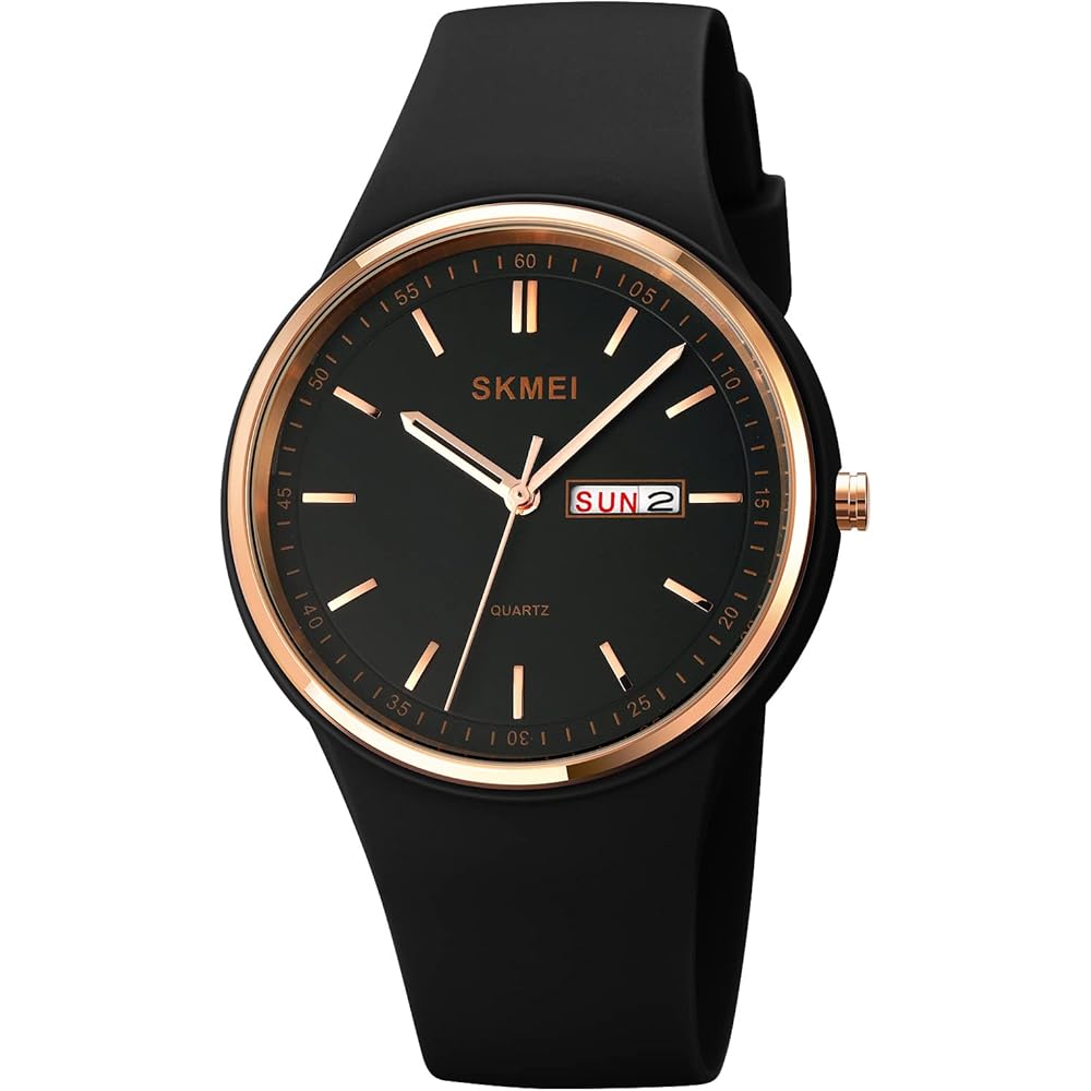 SKMEI Women s Analog Quartz Watch Black Waterproof Silicone Casual Sports Stylish Large Size