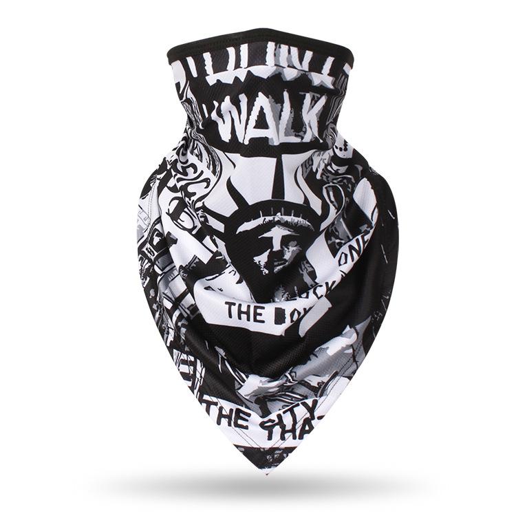 Summer UV Protection Cycling Triangle Face Mask Neck Gaiter Cover Scarf Paisley Ice Silk Mesh Bandanas