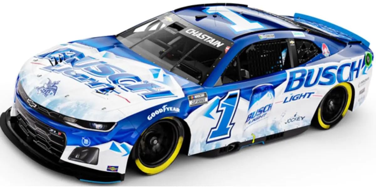 

Kyosho Lionel Racing BUSCH LIGHT 2024 Chevrolet Camaro ZL1 Ross Chastain Darlington Throwback Finished Model LR305358 1/64 #1
