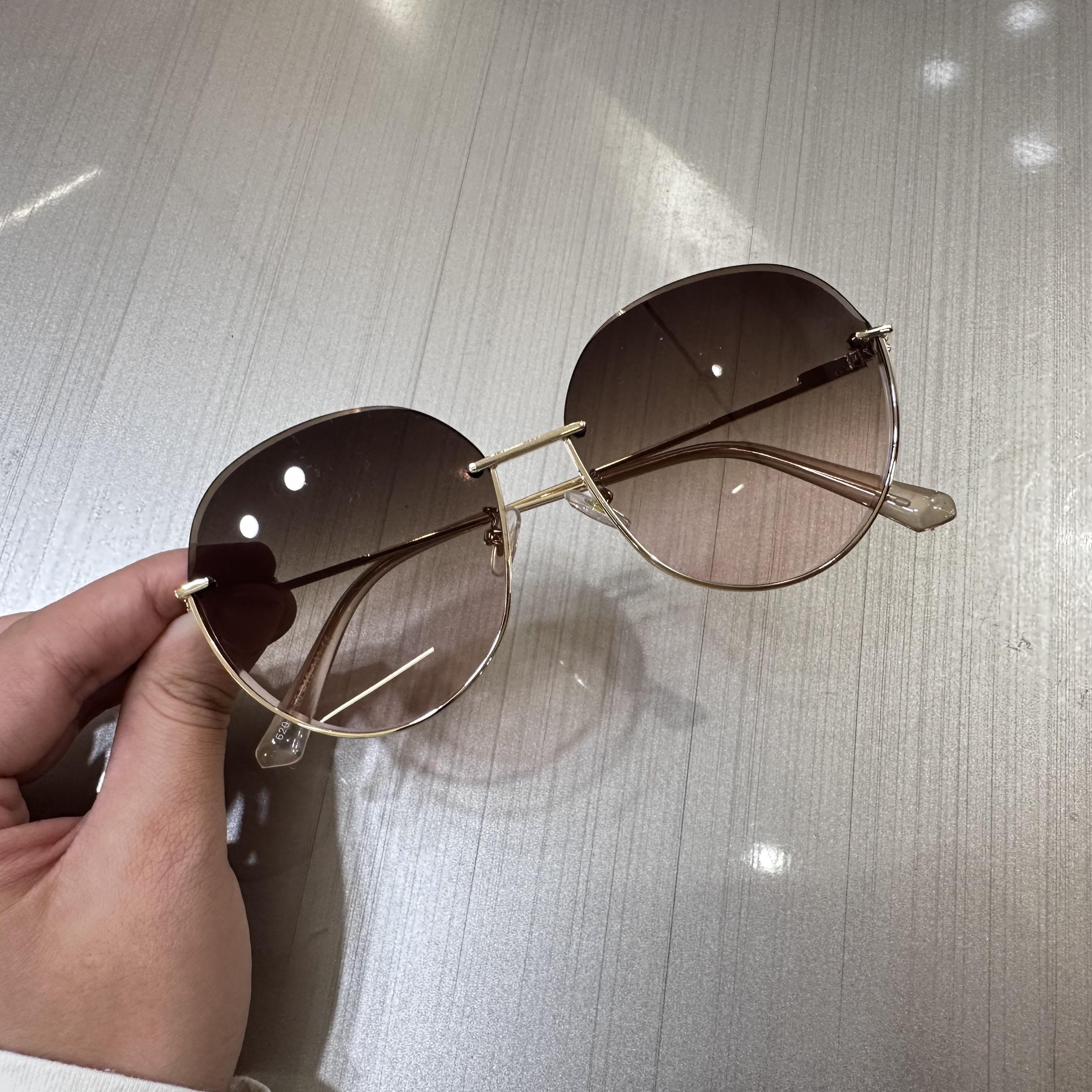 New Arrival 2024 Rimless Sunglasses Luxury Trendy Shades Sunglasses Wholesale Women Fashion Sunglasses High Quality