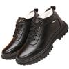 Cotton shoes men's new winter casual cotton shoes piled thickened men's leather shoes snow boots dad warm shoes