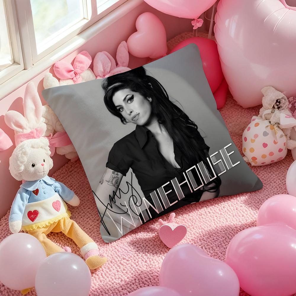 Singer Star A-Amy Winehouse Cushion Cover Pattern Printed Pillowcase for Living Room Sofa Cushion Cover & Bedroom Decor