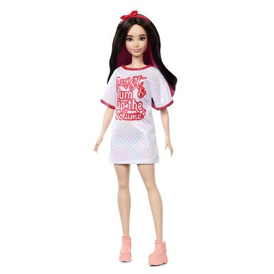 barbie Barbie 65 Fashionista Elbise Barbie Bebek Giydirme Yaş 3 ve Üzeri Beyaz HRH12 Tişört Bebek/Ev