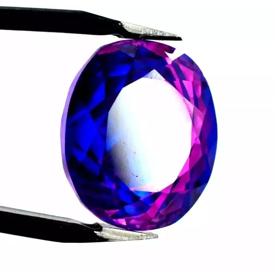 13-15 Ct Natural Pitambari Sapphire Bi-Color Oval Cut Stunning Gemstone