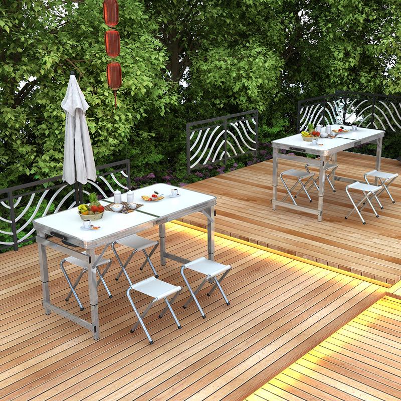 Aluminum Alloy Portable Folding Table and Chairs for Outdoor Market Promotions