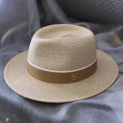 2025 Designer Natural Panama Soft Shaped Straw Hat Summer Women/Men Wide Brim Beach Sun Cap UV Protection Fedora Birthday Gift