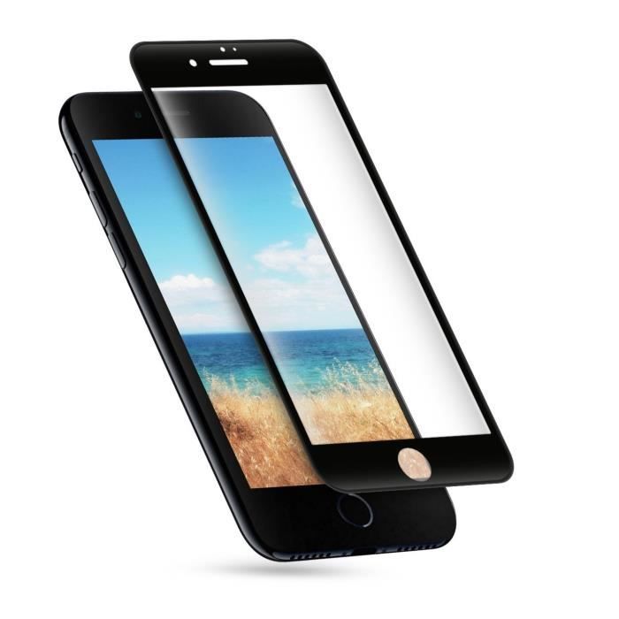 Tempered Glass - Phonillico® - iPhone 8 - Black Edge - Ultra Resistant - Screen Protector