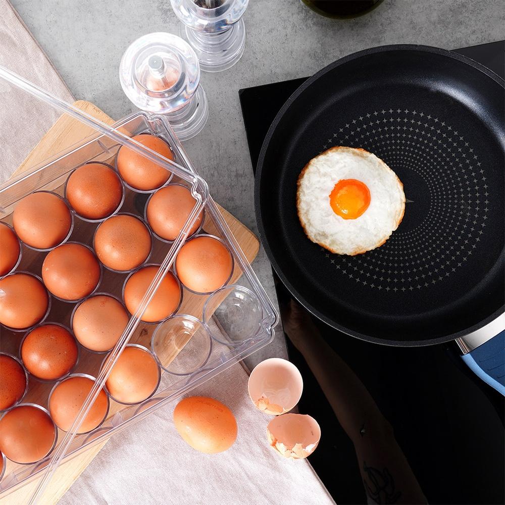 Egg container with lid for 24 eggs