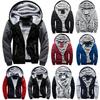Thick Warm Mens Fleece Fur Lined Hoodie Zip Up Winter Coat Jacket Top Sweatshirt