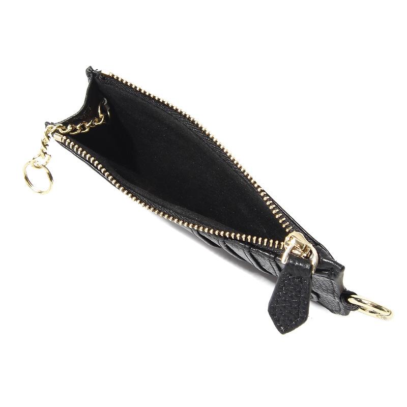 Japanese Style Ultra-Thin Mini Coin Wallet with Zipper and Multi-Card Slots In Genuine Leather
