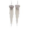 Linear Earrings Love Heart Shape Decorative Women Long Tassels Dangle Hook Linear Earrings Jewelry for Party