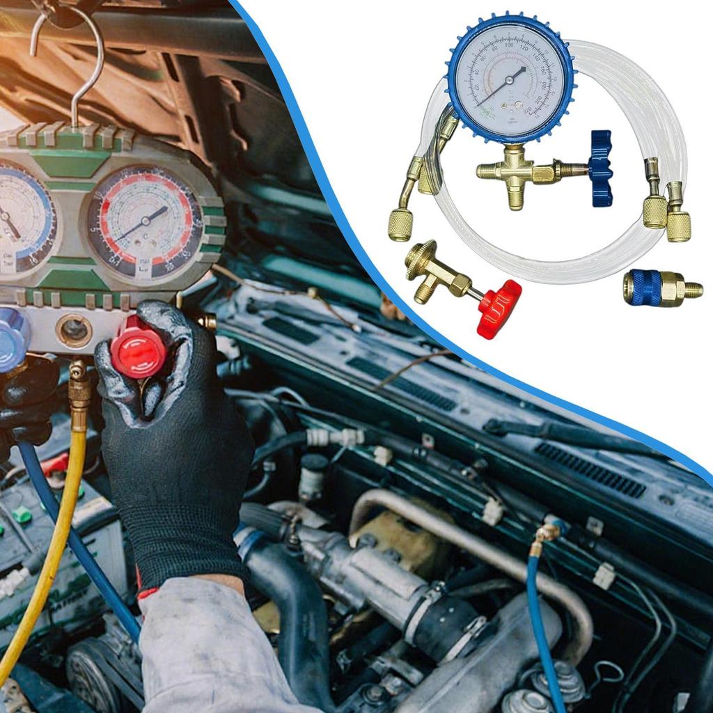 New AC Recharge Kit AC Refill Kit Manifold Hose Quick Coupler Set For Commercial Automotive Home Maintenance