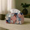 1pc of Vintage Folk Decorative Tissue Box for Dining Napkins, Geometric Plaid, a Home Tissue Box for Living Room Tables, And Car Tissue Box
