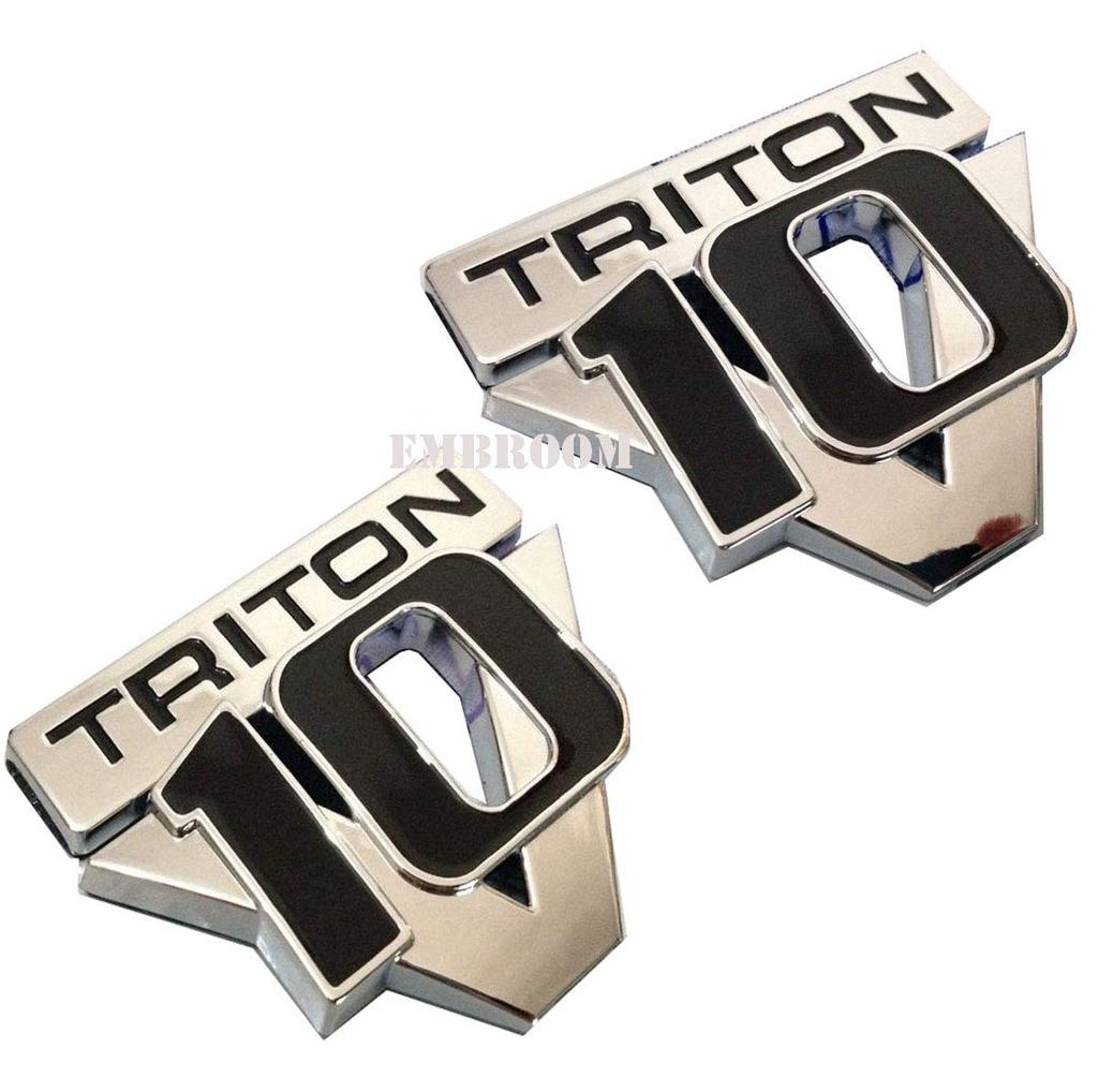 V10 Triton Emblem Decal Sticker Replacement Emblem for Ford F-Series Truck, Set of 2, Black EmbRoom