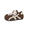 Retro Maillard color matching board shoes women's autumn new flat bottom inner height increase leisure sports