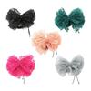 Stylish Fabric Flower Choker Necklace for Women Lace Bowknot Clavicle Chain Long Lace Up Chain Collar Fashion Statement