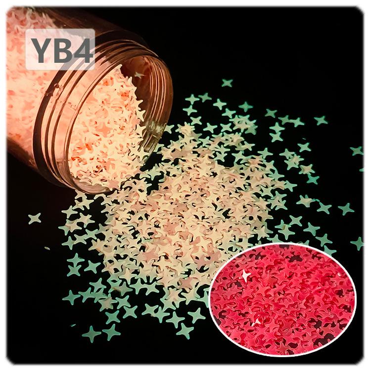 YALEDUO Luminous 4MM Cross Star Sequins, Eight Color Options, Long-Lasting Four-Pointed Star Design