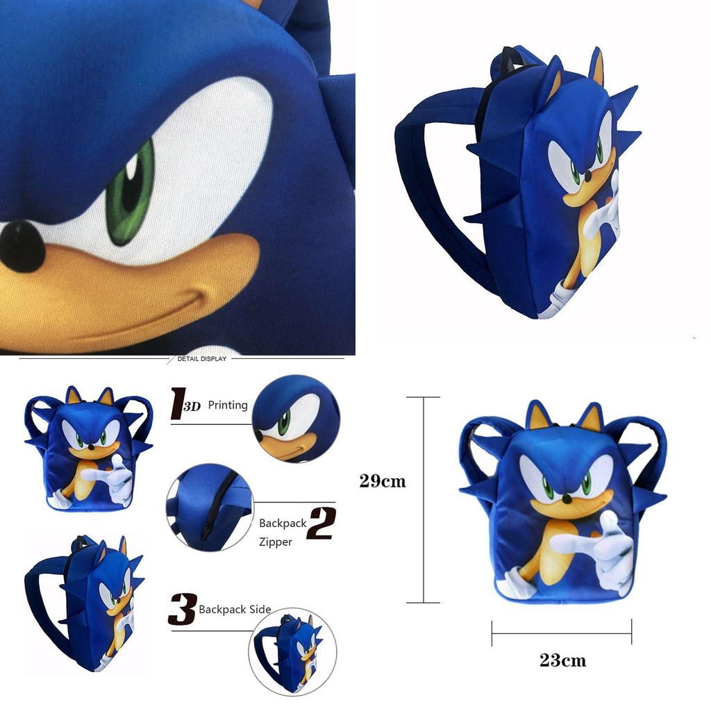 Szkolny plecak 3D Sonic The Hedgehog dla dzieci Kolorowy wzór Idealny dla fanów gier wideo!