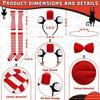 Cat Costume with Hat Set for Adults Accessories for Reading Across America Day Cosplay Party Red
