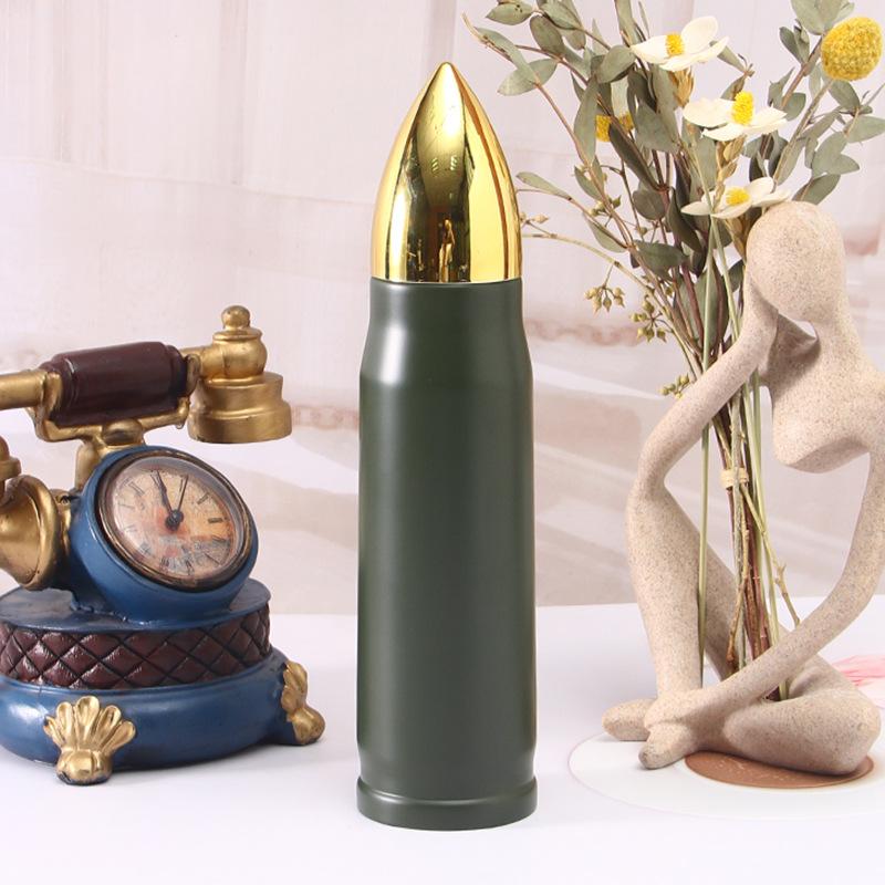 500ml Bullet Shape Thermos Bottle Roomy Stainless Steel Water Bottle Lightweight Vacuum Flasks Thermos Cup for Coffee