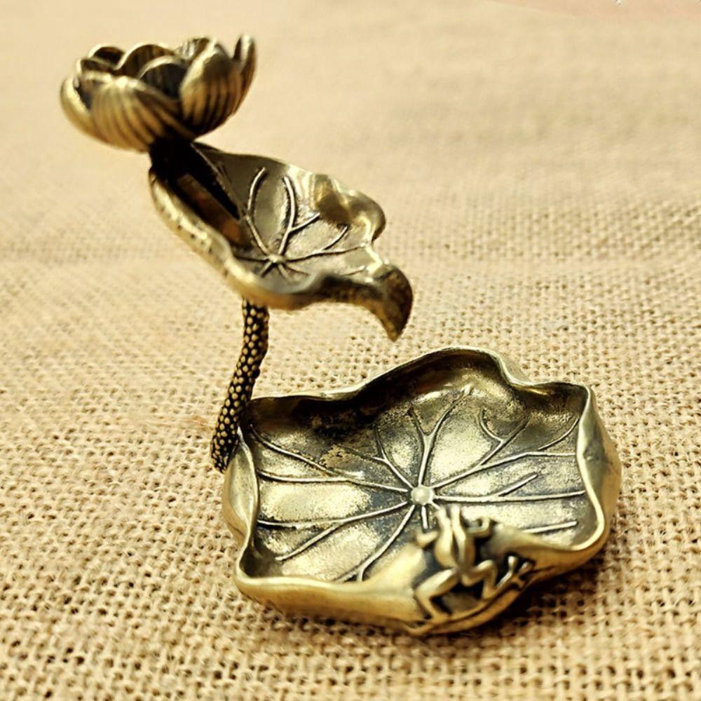 

Decoration Desktop Lotus Leaf Reflux Incense Censer Holder Incense Frame Tea Pets Incense Tray латунный
