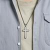 Fashion Trend Jewelry Titanium Steel Inlaid Diamond Cross Necklace Men's and Women's Simple High-end Cross Pendant