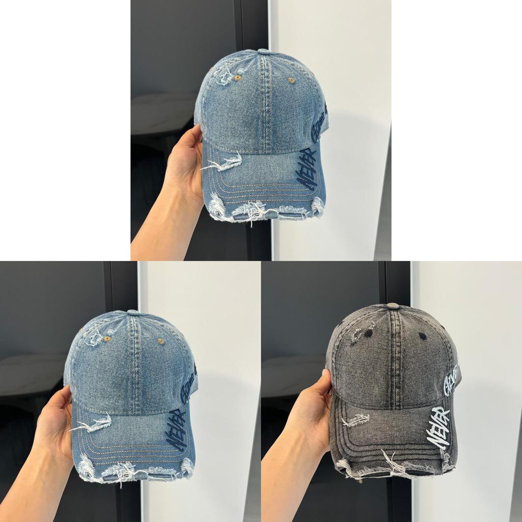 Vintage Style Denim Baseball Cap With Airy Design And Adjustable Closure For Daily Wear